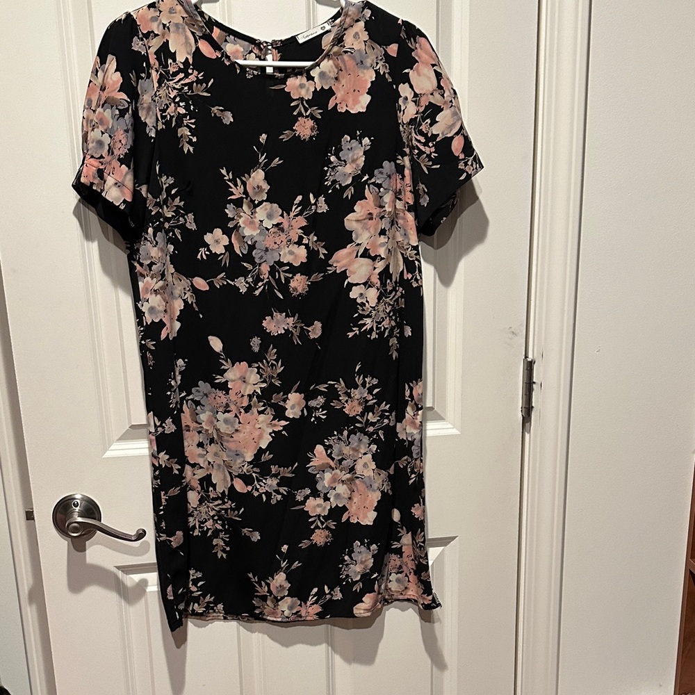 Soprano Black Floral Mini Dress
